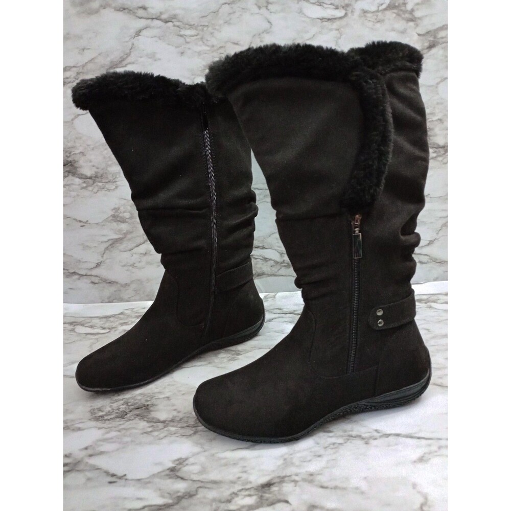 Air Underground Faux Suede Faux Fur Long Boots Size 8